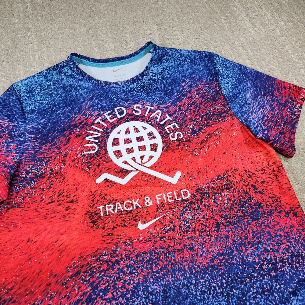 Nike Shirt Men Medium Dri Fit ADV USA Miler Running Track & Field Olympics NEW